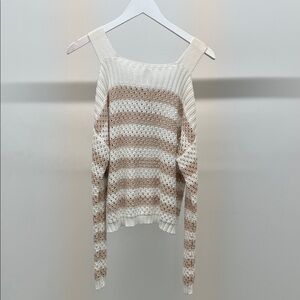 Off-the-Shoulder Striped Sweater